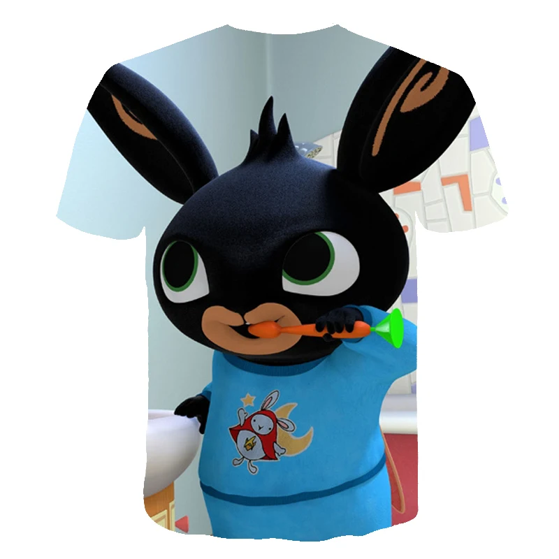 

Funny Printed Tshirts Cute Rabbits 2021 Kids 3D t shirt For Girls/Boys Bing Cartoon Animation Children Clothing Casual Tops 4-14