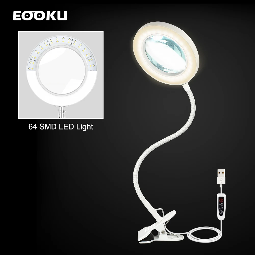 Настольная светодиодсветодиодный лампа EOOKU с гибким рычагом приглушаемая