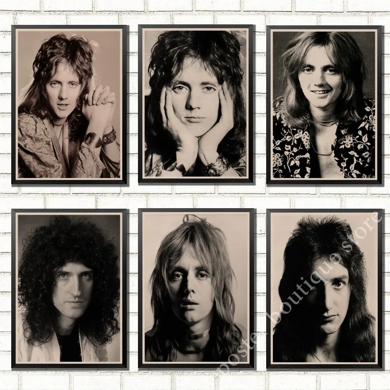 

Ретро-постер Queen, Freddie Mercury, Брайан Мэй, Джон Deacon, фотобумага, домашний декор, стены