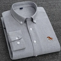 high quality cotton shirt mens oxford long sleeved shirt thin korean slim cotton white shirt slender vintage mens clothing