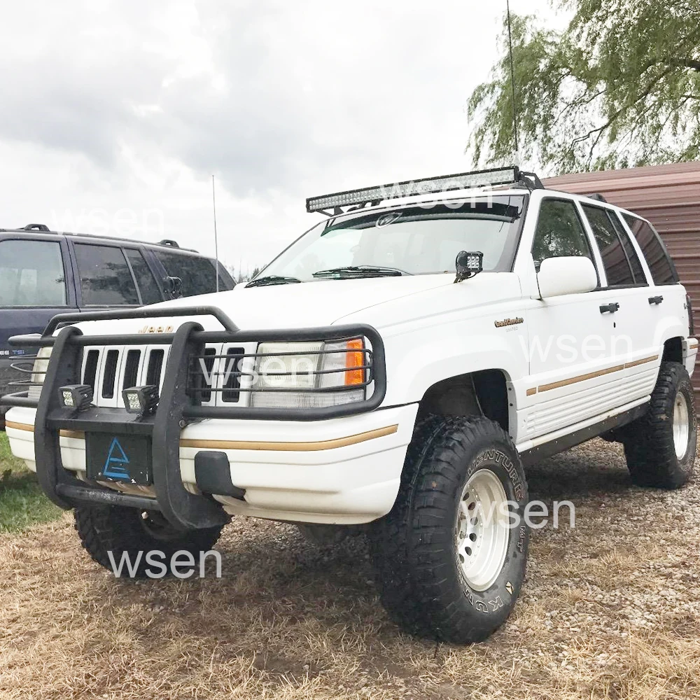 

Auto Accessories Upper Windshield Roof 50 Inch Curved LED Light Bar Mounting Brackets Kit For Jeep Grand Cherokee ZJ 1993-1998