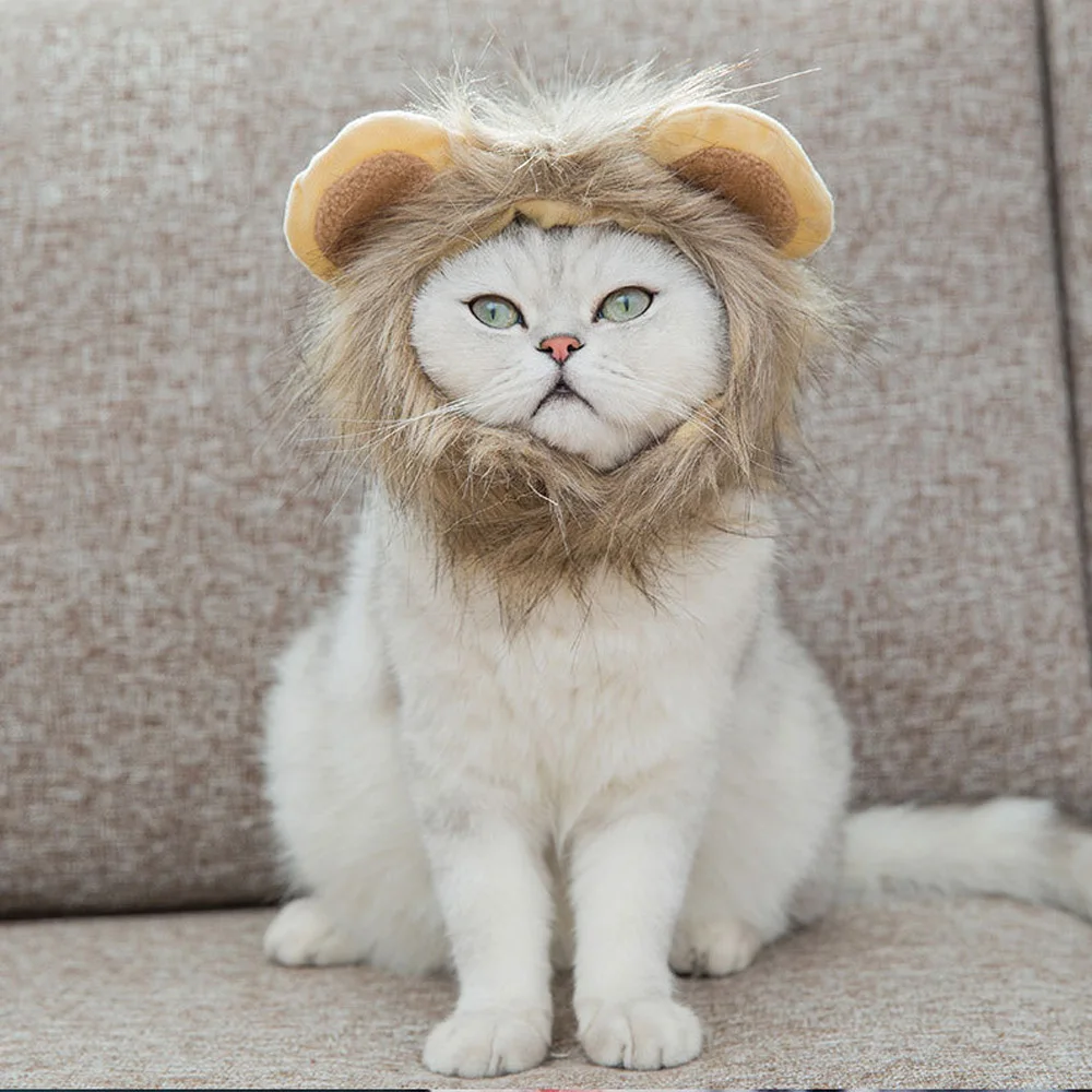 Парик для кота костюм льва грива парик шапка кошки собаки Хэллоуин
