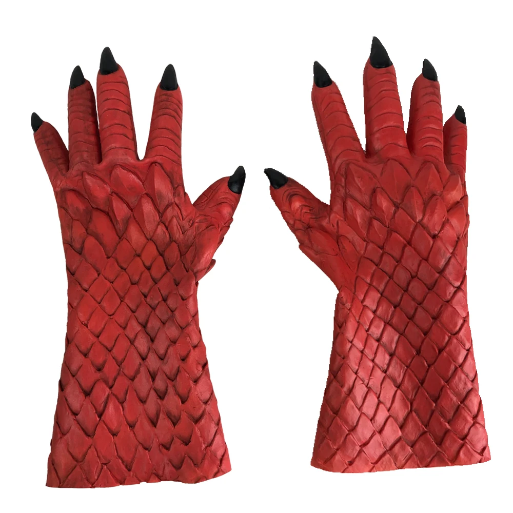 

New Demon Horror Lord Diablo Mask Cosplay Boss Belial Latex Masks Gloves Halloween Carnival Party Costume Props