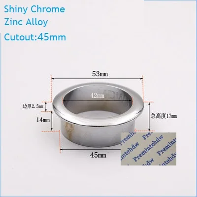 Zinc Chrome 45mm 4 шт./лот Матовый Черный Хром Цинк пластиковый настольный втулка фланец кабельный выход аккуратная Заглушка с отверстием для проводов щетка управления - Цвет: Zinc Chrome 45mm