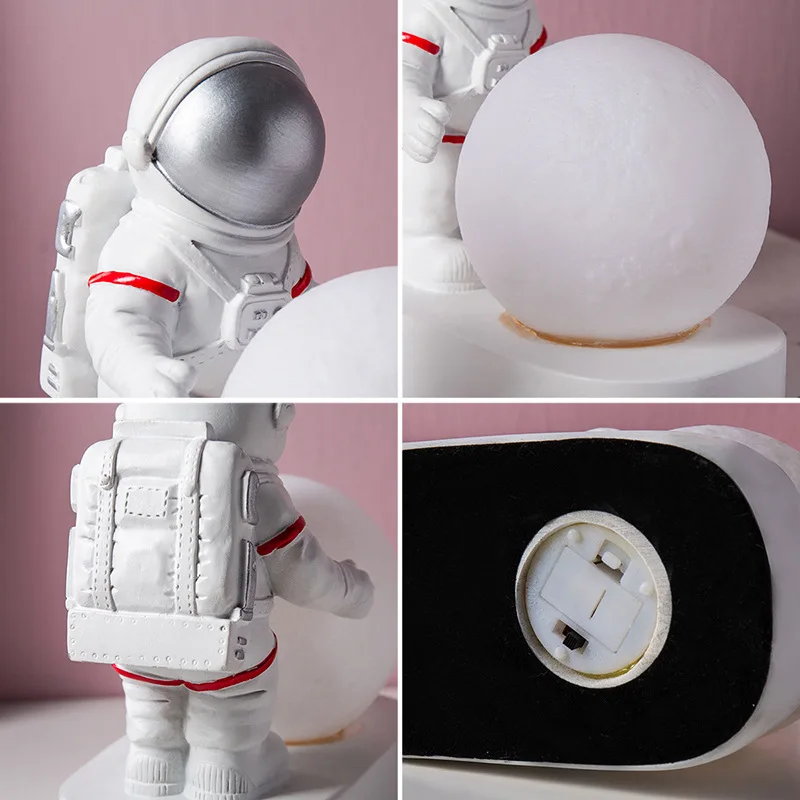 

Astronaut Spaceman LED Night Light Boy Boy Bedroom Bedside Desktop Creative Decoration Home Decoration Gift Resin Lamp