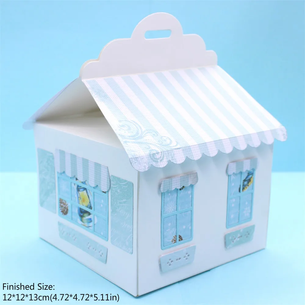 kscraft cute house treat box metal cutting dies stencils for diy scrapbooking decorative embossing diy paper card free global shipping