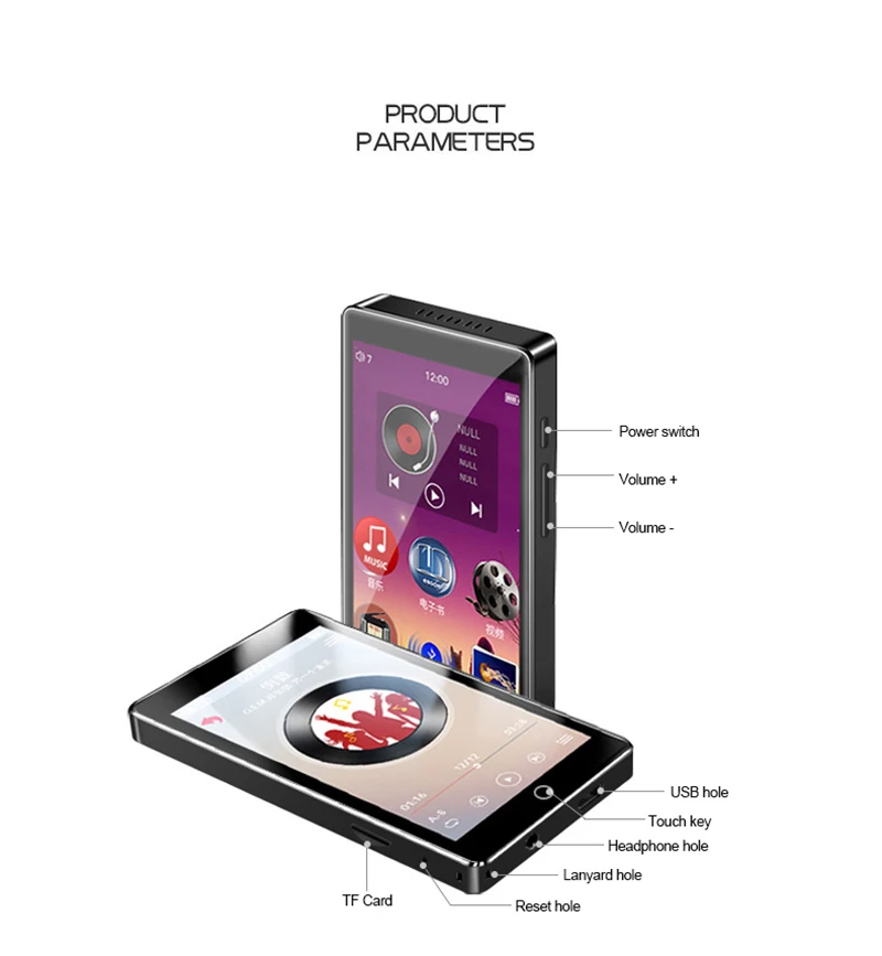 Портативный 4 дюймовый Bluetooth MP4 тонкий сенсорный экран MP5 плеер Металлический HD
