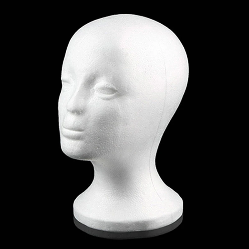 Women Practical Foam Female Mannequin Head Wigs Glasses Cap Display Holder Stand Model Styrofoam for Wig | Дом и сад