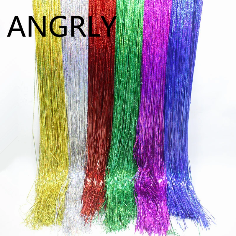 

ANGRLY 14x100cm Laser Balloon Rain Silk Tassels Marry Party Birthday Christmas Tree Wedding Decoration Artificial Flowers Gifts