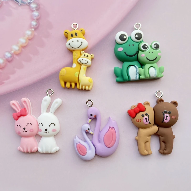 

20/50/100 pieces cute nail animal lovers series flat back resin convex circular scrapbook DIY crafts decoration accessories E76