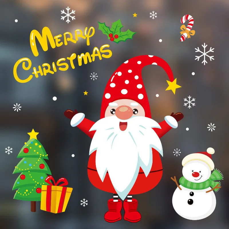 

Christmas Window Stickers Merry Christmas Decorations For Home Christmas Wall Sticker Kids Room Wall Decals 2022 New Year