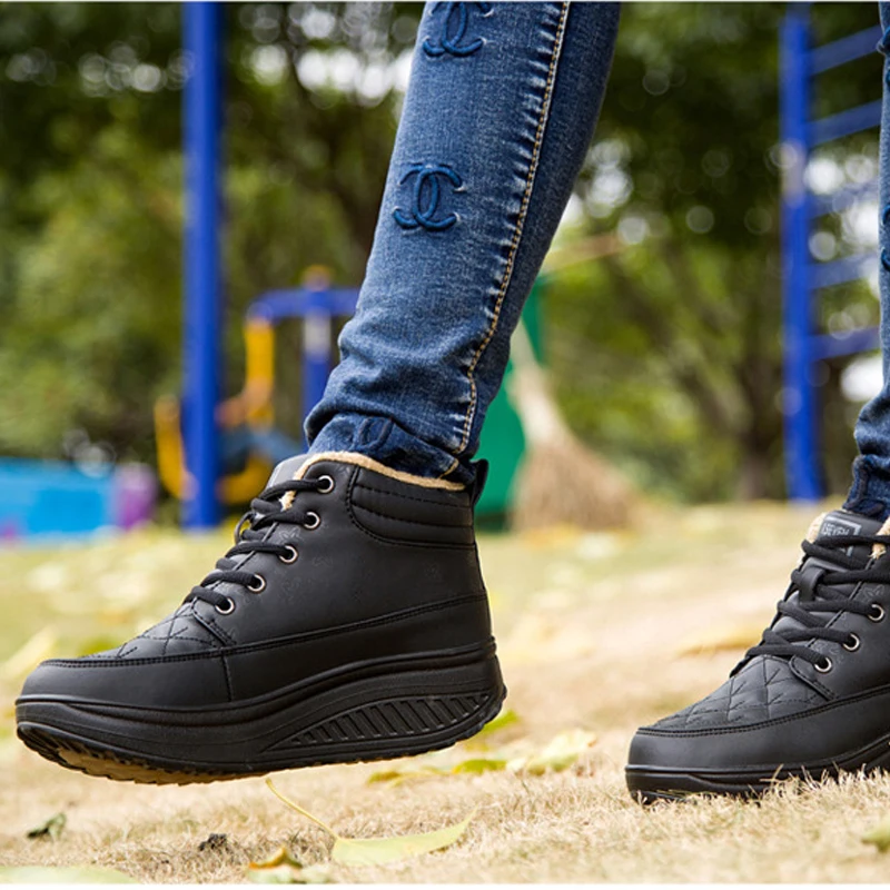 Fujin/женские ботильоны Короткие теплые ботинки с Плюшевым Мехом Женская обувь