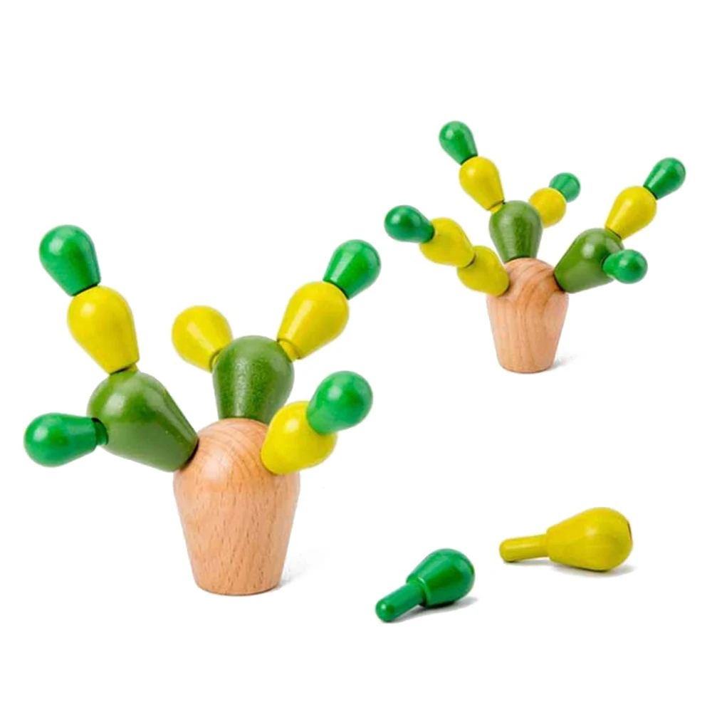 Детский Деревянный конструктор игрушка колючий кактус сделай сам