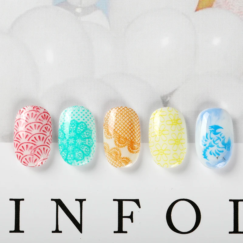 Набор гель лаков для ногтей ROSALIND набор нанесения УФ лака с печатным рисунком