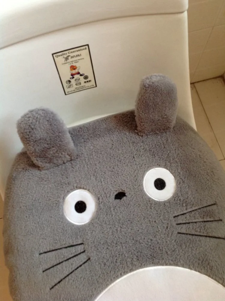 

Animal style Totoro bathroom toilet cover WC seat cushion frame bath toilet cover 3 pieces toilet