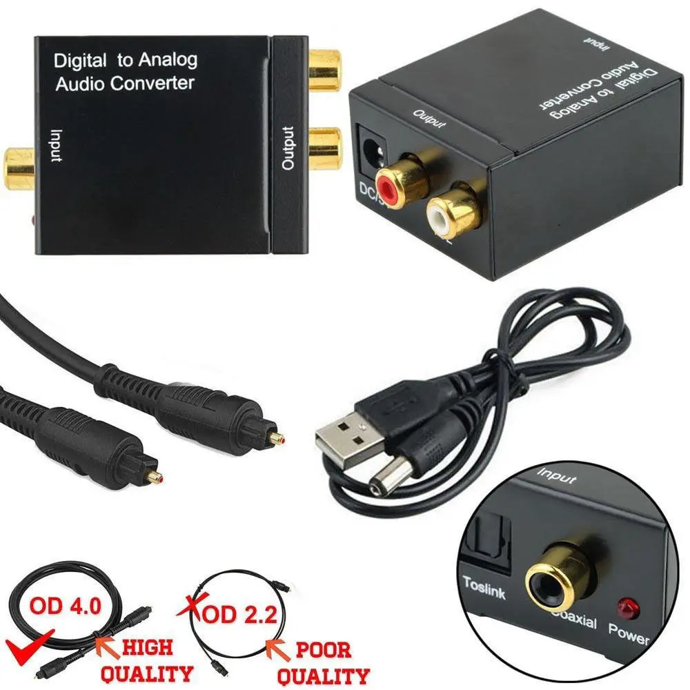 Оптический коаксиальный Toslink цифро-аналоговый аудио конвертер адаптер RCA L/R 3 5 мм