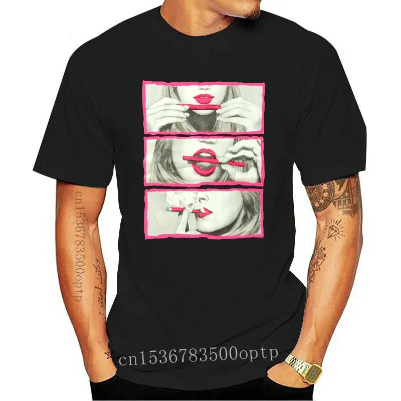 

Новинка, забавная футболка с розовыми губами, супертяжелая футболка из ультрахлопка, скидка 2021, лидер продаж, модный топ, бесплатная доставк...