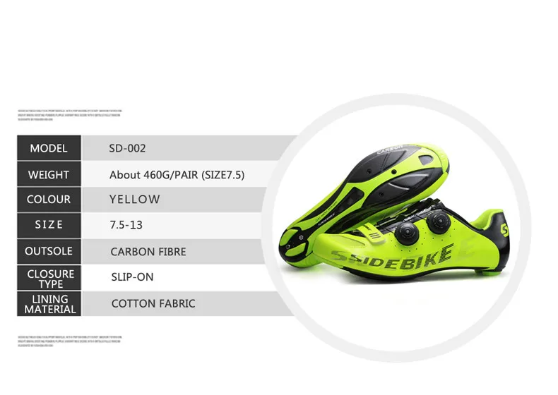 Sidebike carbon road cycling shoes ultralight self-locking bicycle breathable professional sneakers men bike racing | Спорт и