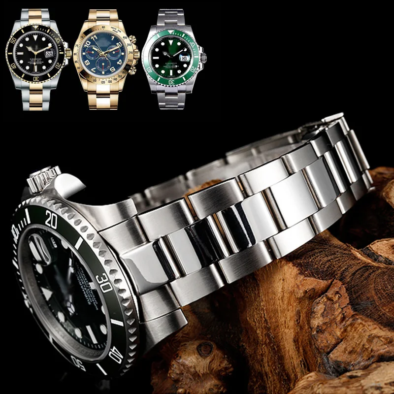 Металлический ремешок для часов Rolex SUBMARINER DAYTONA мужской складной браслет с