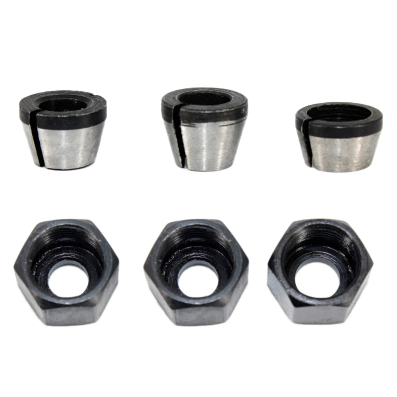 

3 Pcs Router Collet Set Chuck Heads Adapter for Drills Engraving Trimming Carving Machine Electric Router Milling Cutter