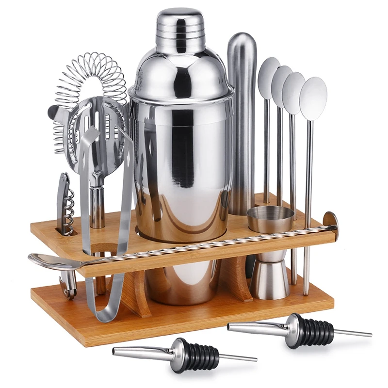 

14 шт. набор коктейльных шейкеров, набор бармена из нержавеющей стали, миксер для напитков, набор бармена, набор аксессуаров для бара
