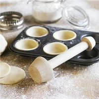 1pcs portable wooden egg tart tamper mould double sides durable diy pastry baking supplies cake kitchen accessoriestools