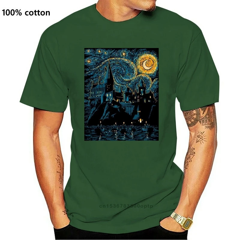 

New The Starry Night T shirt Van Gogh Art Classic Short Sleeved Fashion Digital Print Cotton Tshirt EU Size