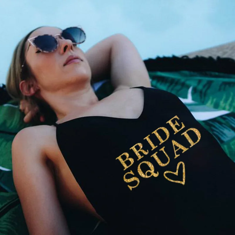 Свадебная вечеринка пляжная одежда для невесты бикини с золотой надписью