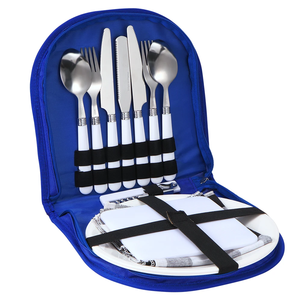 Набор посуды для кемпинга столовая посуда из нержавеющей стали ложка открывалка