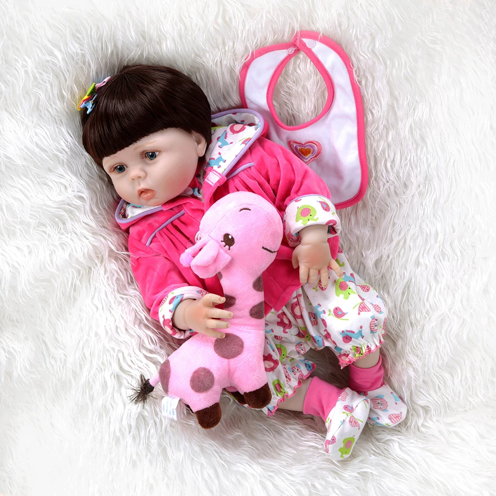 

NPK 56CM 0-3M real baby size baby reborn toddler girl full body silicone bebe doll reborn Bath toy dolls