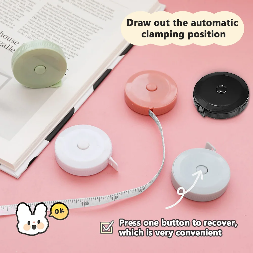 

2pcs 150cm/60" Body Measuring Retractable Roll Tailor Tape Portable Ruler Sewing Cloth Measure Seamstress Soft Children Height