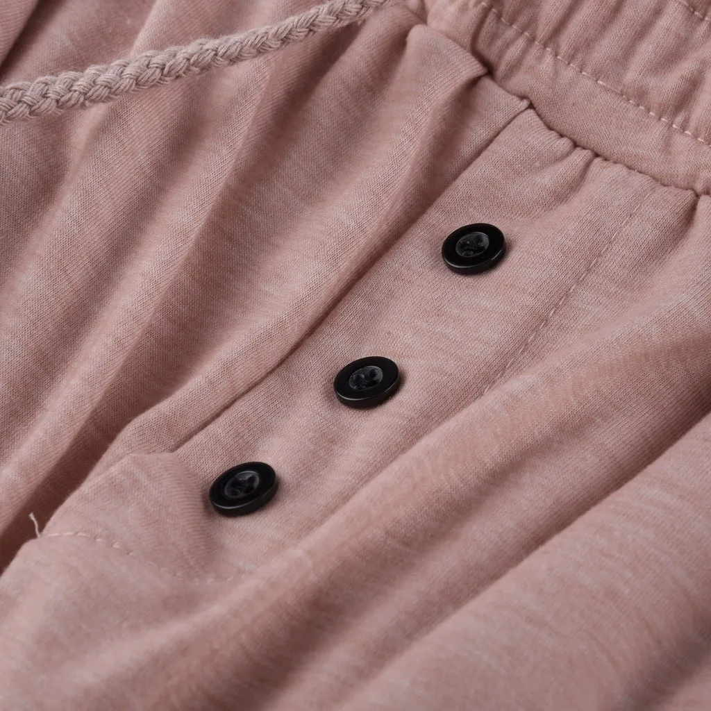 Женский комплект свободная однотонная длинная Пижама с круглым вырезом и