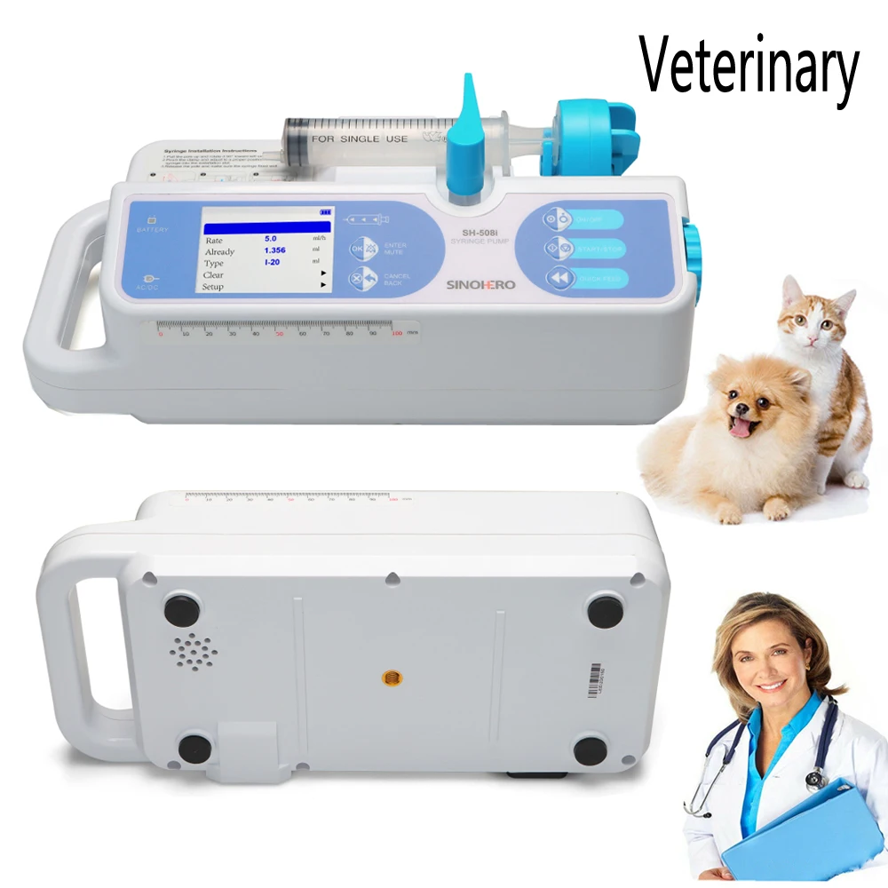 Veterinary Abnormal Real-time Alarm Syringe Pump Portable Digital Infusion Pump Large LCD Display Electric Syringe Pump Animals