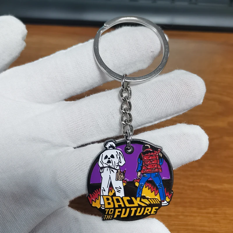1980s Классическая пленка Назад в будущее pin Doc И Marty McFly эмалевый брелок время