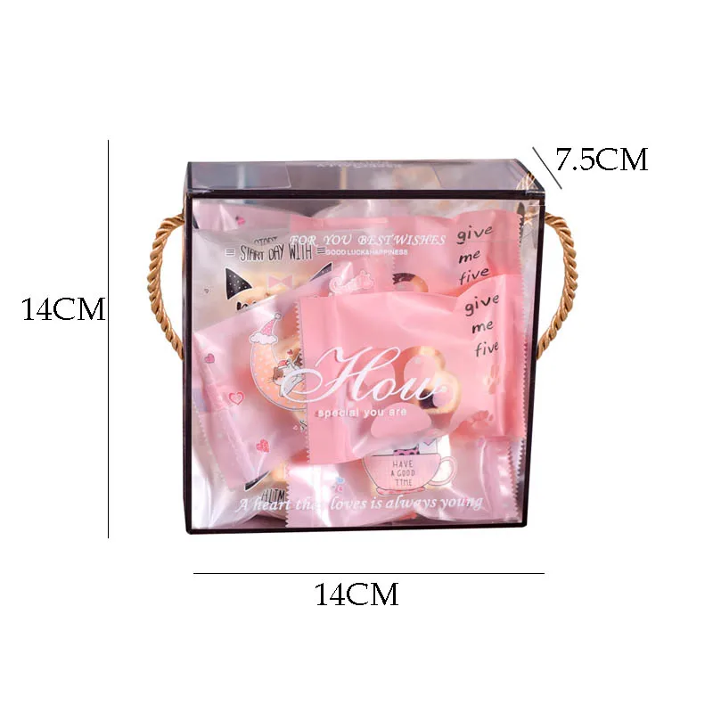 10 шт./лот прозрачная коробка для конфет и печенья из нуги рождественские