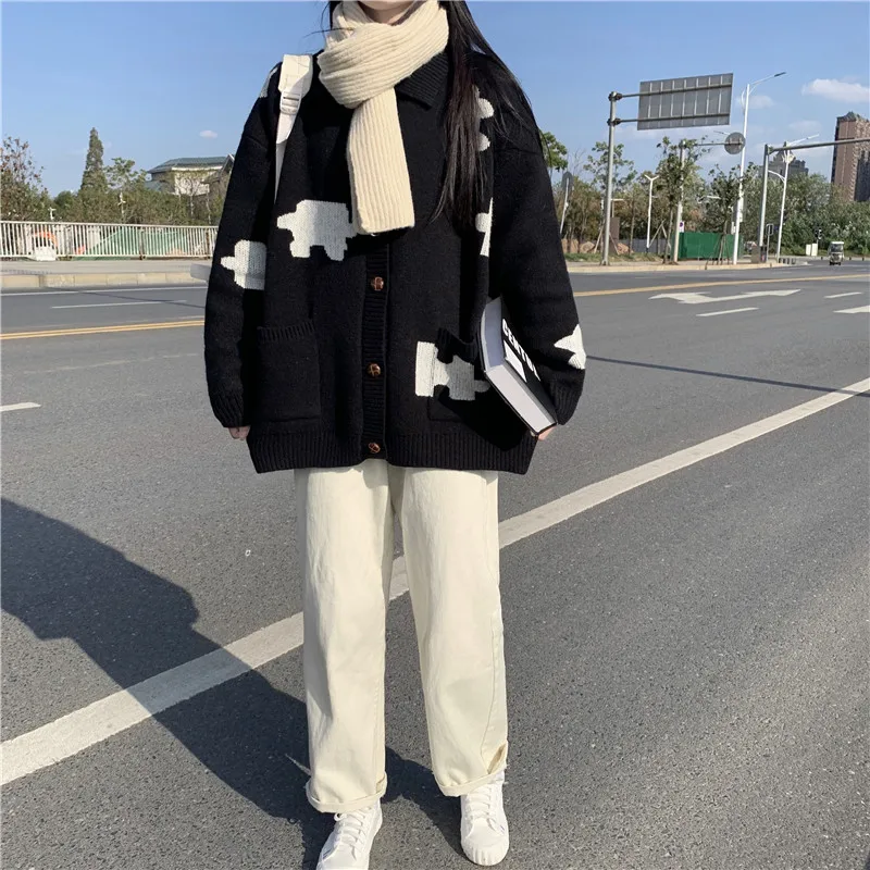 

Vintage Winter Japanese Chic Fashion Cardigan Streetwear Harajuku Casual Sweater Women All-match Knitwear Jk School Uniform Tops