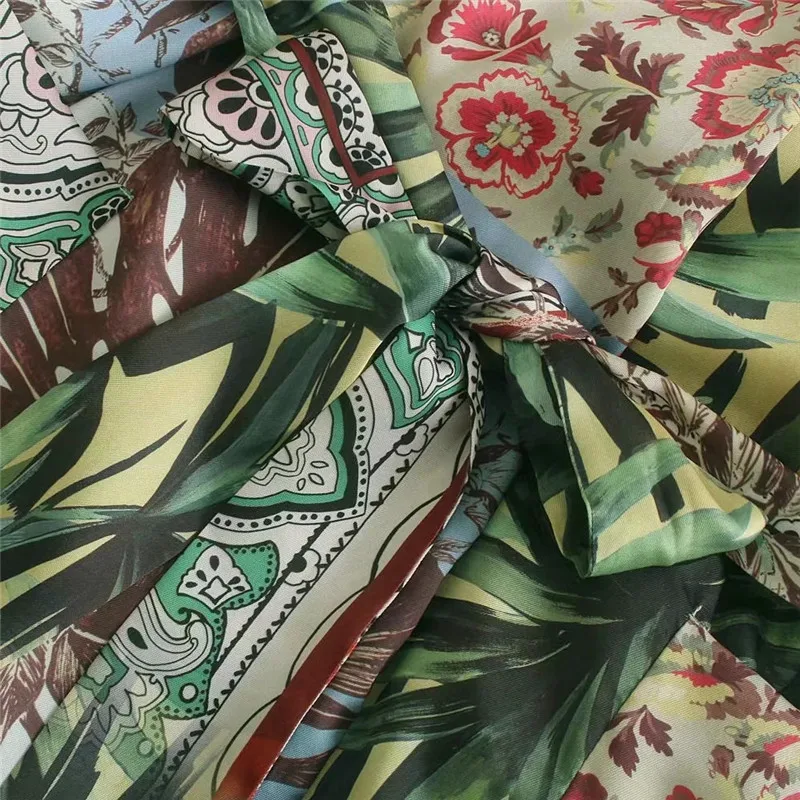 

TRAF Za Long Kimono Woman Summer 2021 Vintage Belt Print Kimono Cardigan Women Top Japanese Streetwear Beach Blouses And Shirts