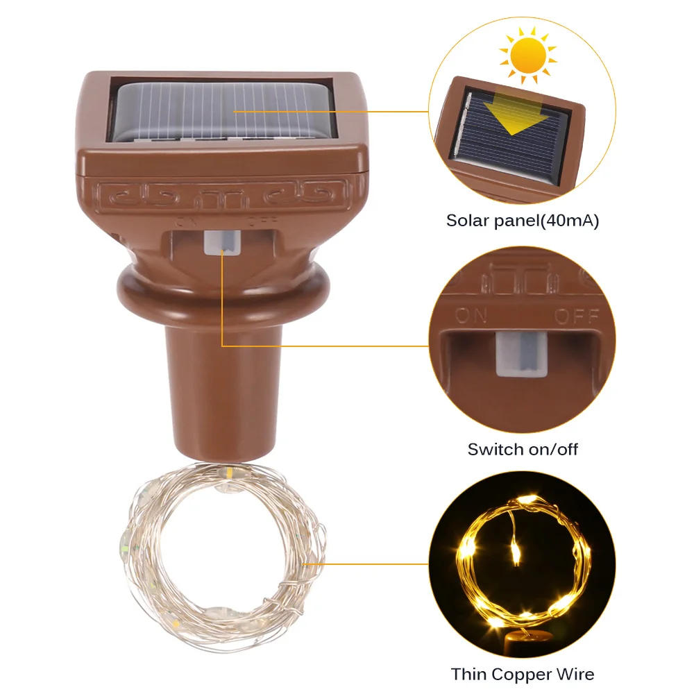 1/2 м светодиодный S светильники в форме винных бутылок (с крышкой) Встроенный