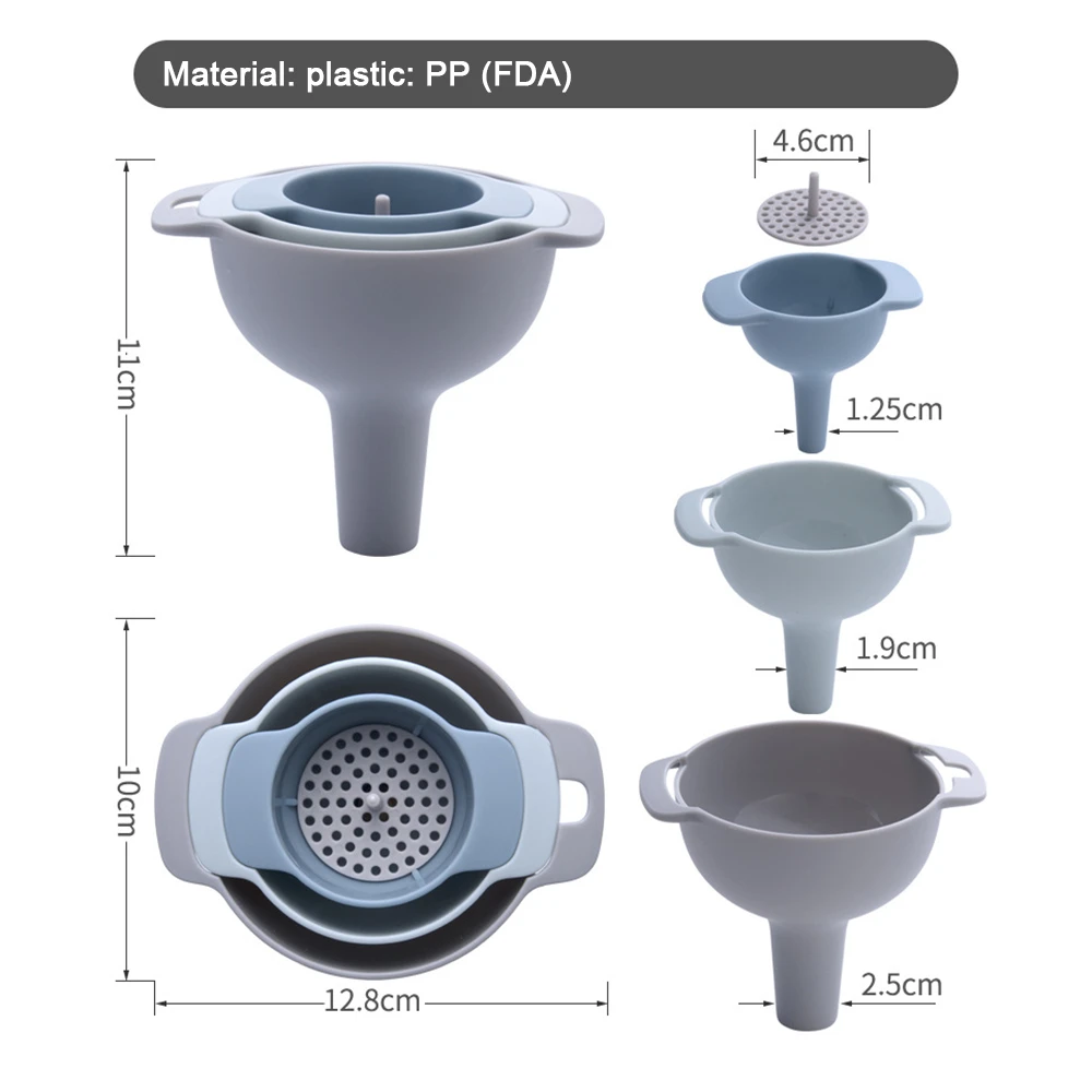 

Four In One Multi-function Funnel Set Filter Oil Pot Kitchen Household Oil Injection Filter Funnel 2021 Kitchen Tool Accessorie