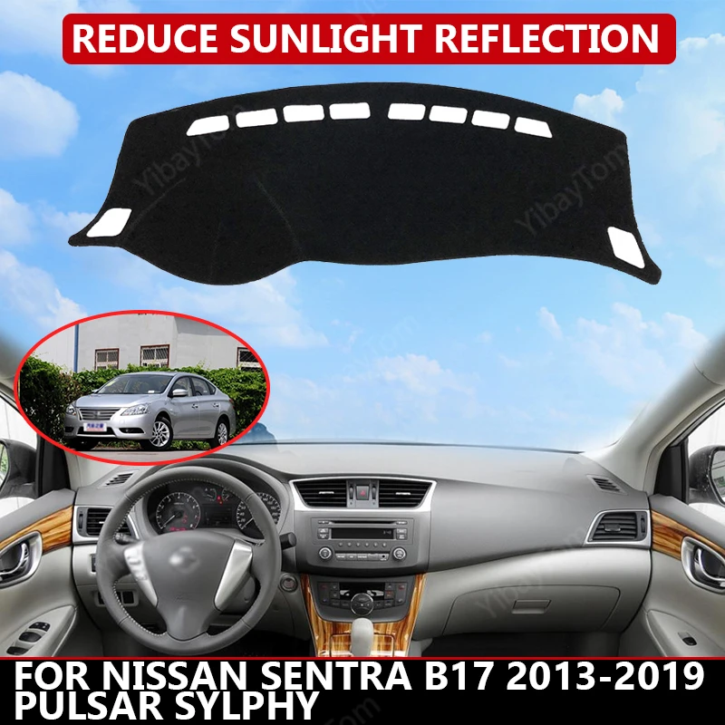 

Car Dashboard Cover for Nissan Sentra B17 2013-2019 Pulsar SylphyMat Protector Sun Shade Dashmat Board Pad Auto Carpet