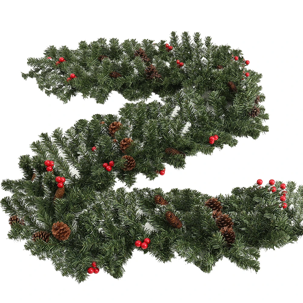 2 7 м искусственная зеленая Рождественская гирлянда венок рождественские
