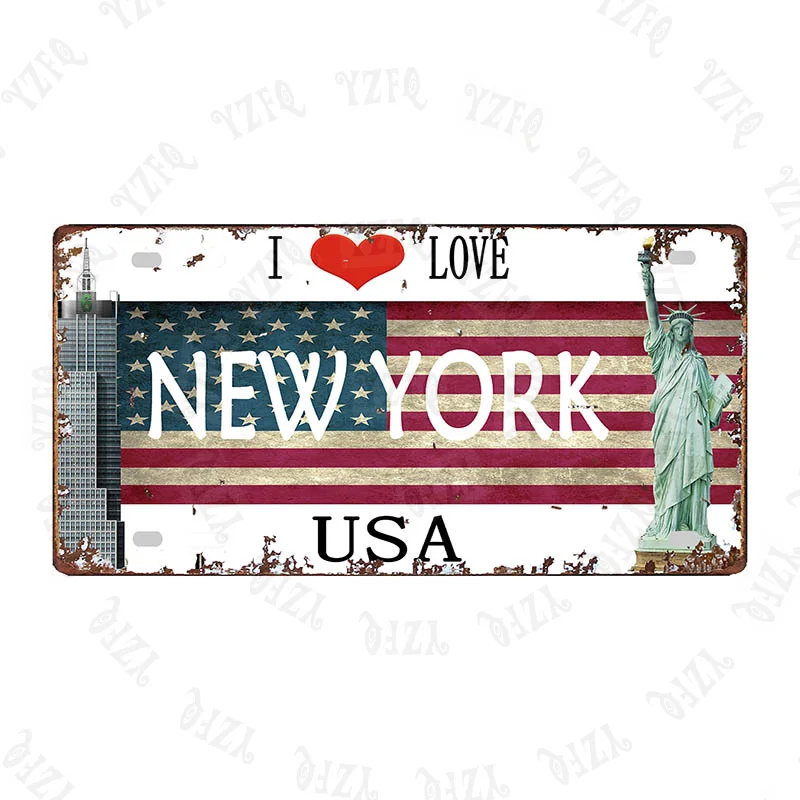 

30X15CM I love New York Travel Souvenir Retro Tin Sign Metal Wall Art Pub Shop Home Bar Decoration Metal Poster DC-0569A
