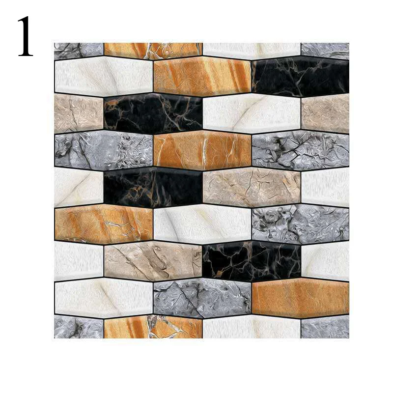 10/20pcs 3D Wall Sticker Marble Pattern PVC Waterproof Self-Adhesive Wall Paper 30x30cm Brick Grain Stickers Bathroom Wall Decor