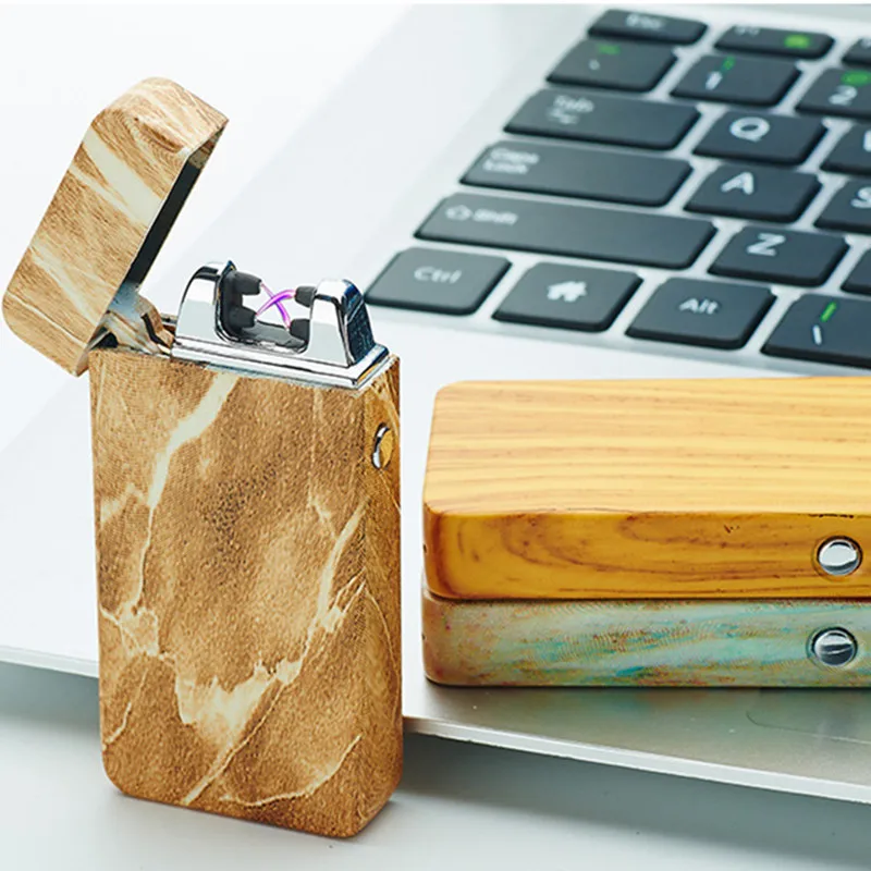 Двойная дуговая USB Электронная сигарета зажигалка зеленый лазер Lgnition