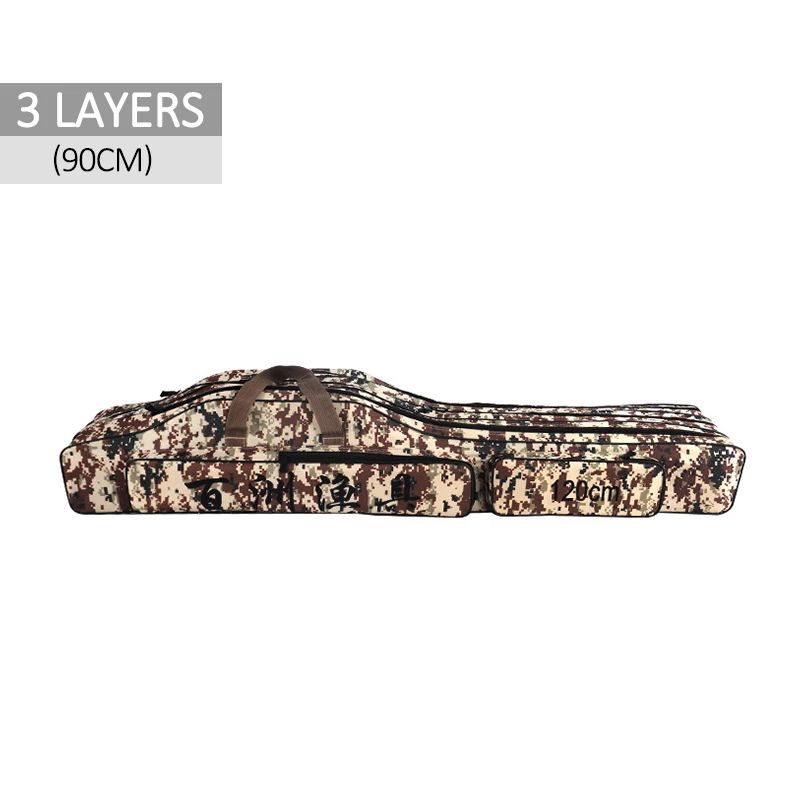 3 Layer 90cm B 1/2/3/Слои 70/110/120 см сумки для рыбалки сумки для удочек сумка, катушка на открытом воздухе многоцелевой Оксфорд мешок для рыбалки и нарочито бесхитростного дизайна; bolsa de pesca XA87G - Цвет: 3 Layer 90cm B