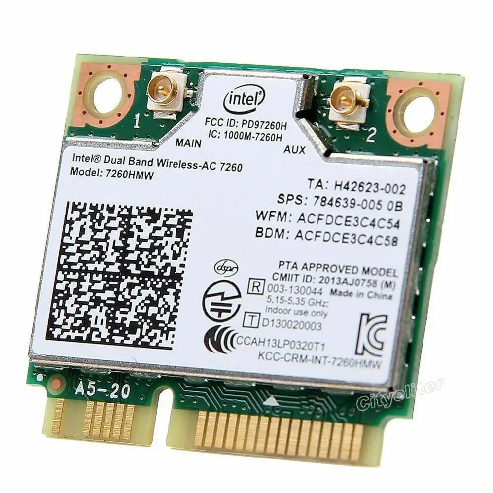 Двухдиапазонная беспроводная Wi Fi карта для Intel 7260HMW Half Mini PCI E 2 4G/5 ГГц Bluetooth 4 0