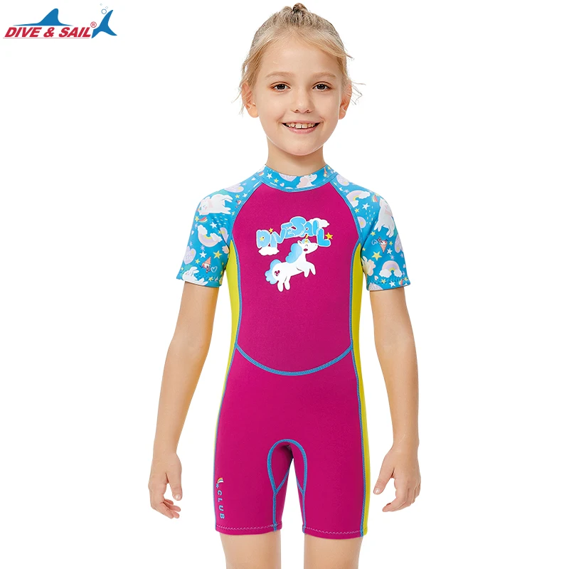 

Kids 2.5mm Boys and Girl Shorty Wetsuit Youth Wet Suits, Thermal Neoprene Provides Elasticity Protection and Warm Swimsuit