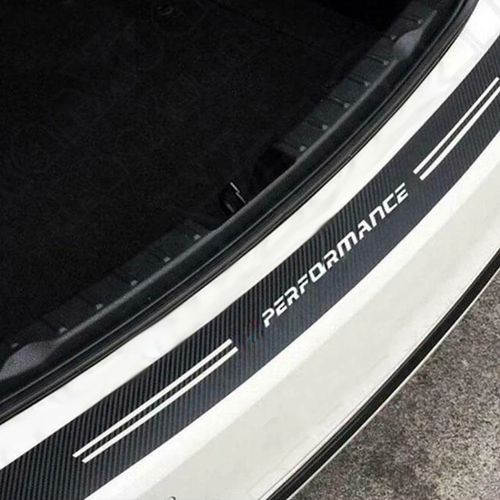 Защитная Наклейка на порог автомобиля из углеродного волокна задний бампер