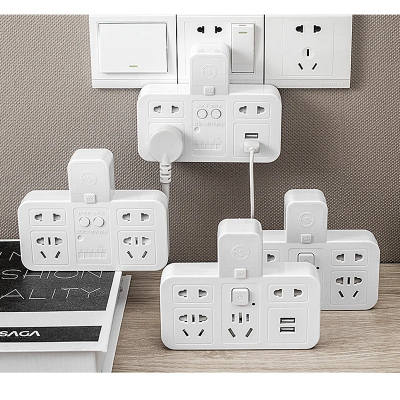 Economia de Energia Proteção contra Sobrecorrente Tomada de Extensão de Parede Tomada Inteligente Cronometrando Carga Rápida Usb 220v cn Plug Power Strip