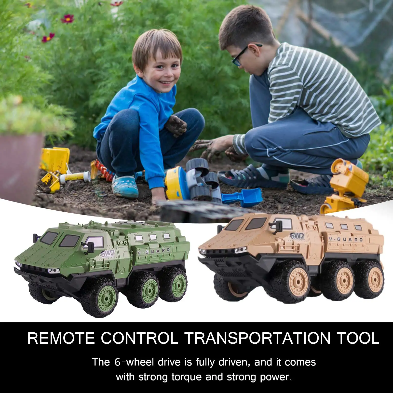 Военный грузовик с дистанционным управлением 1:16 полноразмерный 6-колесный